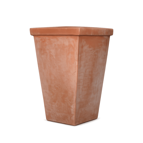 Schmaler, hoher Terracottakasten aus Impruneta – handgefertigt und frostsicher für Rosen